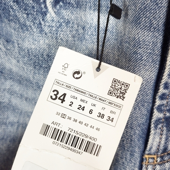 ZARA Wide leg split jeans NWT - Picture 6 of 7